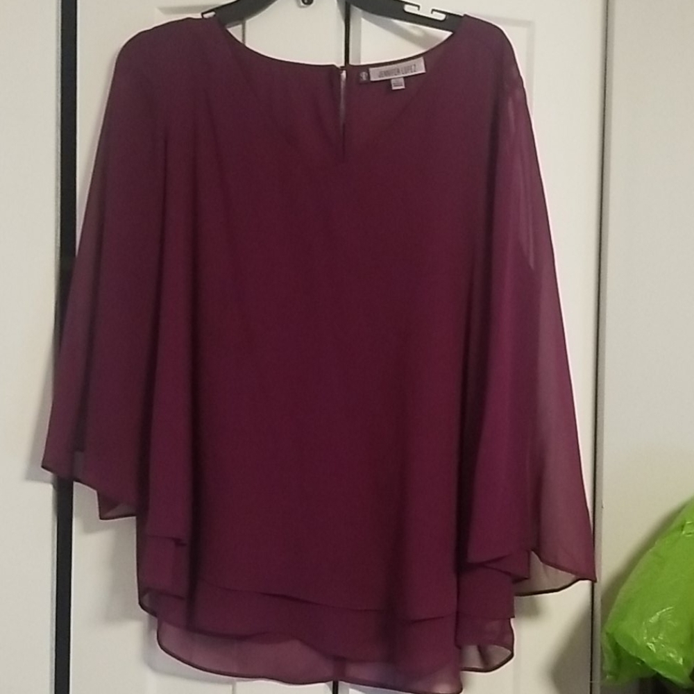 Sheer long sleeve blouse